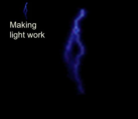 Making light work. L ike all forms of energy, light has the ability to change the properties of substances. For example, sunlight can change the temperature.