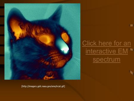 [http://imagers.gsfc.nasa.gov/ems/ircat.gif] Click here for an interactive EM spectrum.