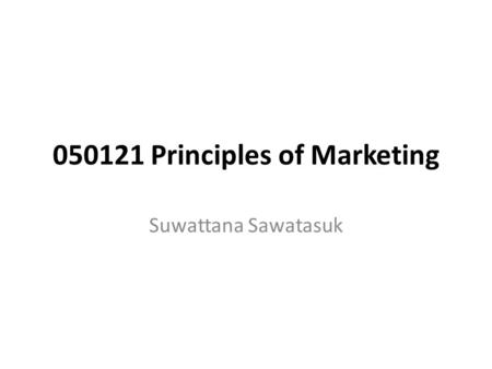 Principles of Marketing