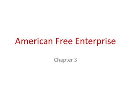 American Free Enterprise