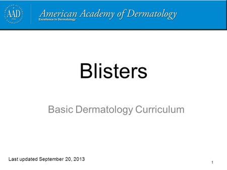 Basic Dermatology Curriculum