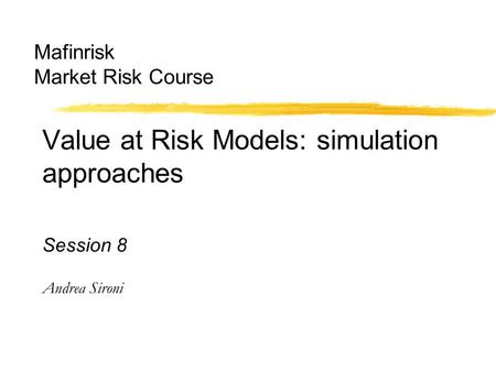 Mafinrisk Market Risk Course