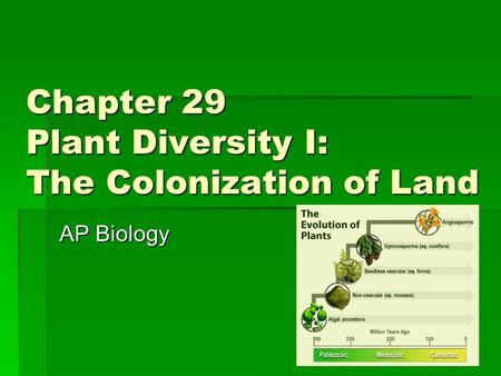 Chapter 29 Plant Diversity I: The Colonization of Land AP Biology.