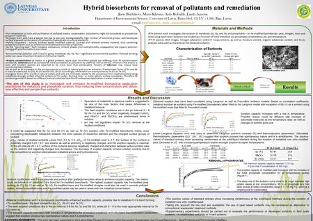 Introduction For remediation of soils and purification of polluted waters, wastewaters, biosorbents might be considered as prospective groups of materials.