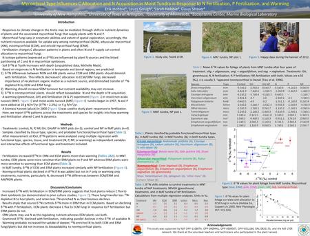 ; ; Mycorrhizal Type Influences C Allocation and N Acquisition in Moist Tundra in Response to N Fertilization, P Fertilization, and Warming Erik Hobbie.