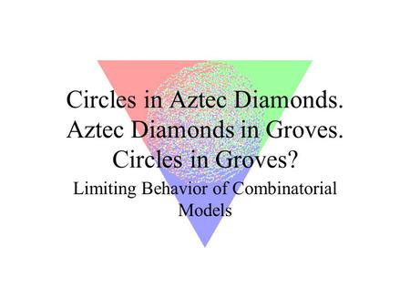 Circles in Aztec Diamonds. Aztec Diamonds in Groves. Circles in Groves? Limiting Behavior of Combinatorial Models.