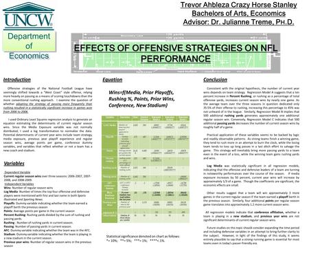 Introduction Offensive strategies of the National Football League have seemingly shifted towards a “West Coast” style offense, relying more heavily on.