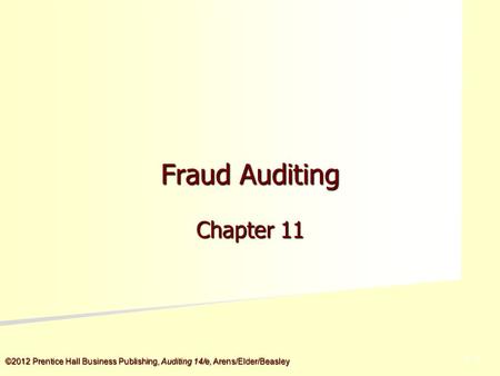 Fraud Auditing Chapter 11.