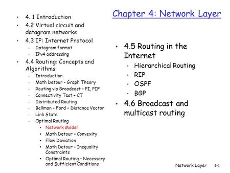 Chapter 4: Network Layer