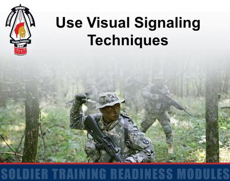 Use Visual Signaling Techniques. 2 Action: Use Visual Signaling Techniques Conditions: Given a requirement to use Visual Signaling Techniques Standards: