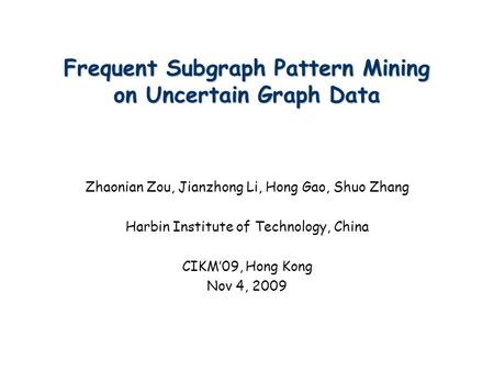 Frequent Subgraph Pattern Mining on Uncertain Graph Data