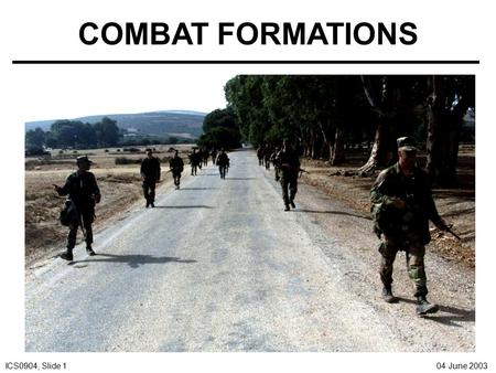 COMBAT FORMATIONS.