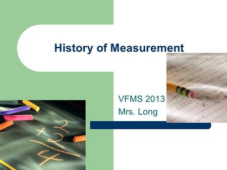 History of Measurement