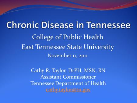 Chronic Disease in Tennessee