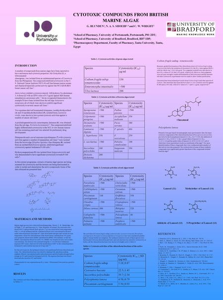 INTRODUCTION A number of compounds from marine algae have been reported to have antitumour and cytotoxic properties. Ma’iliohydrin (1), a tribrominated.