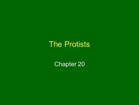 The Protists Chapter 20. Protists General characteristics –Unicellular, colonial, simple multicellular organisms –Eukaryotic –Some exhibit both plant.