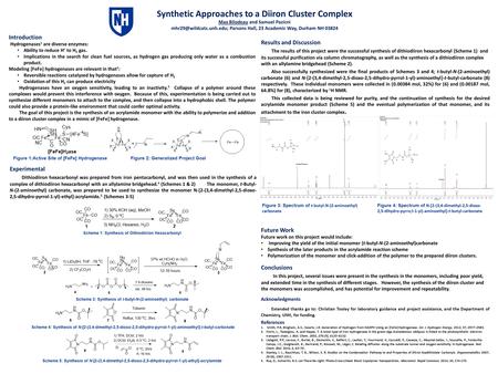 Introduction Hydrogenases 1 are diverse enzymes: Ability to reduce H + to H 2 gas. Implications in the search for clean fuel sources, as hydrogen gas producing.