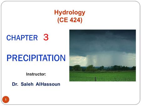 CHAPTER 3 PRECIPITATION