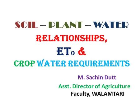 Crop water requirements