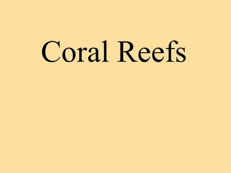 Coral Reefs.