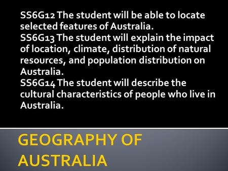 GEOGRAPHY OF AUSTRALIA