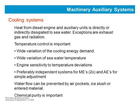 Machinery Auxiliary Systems