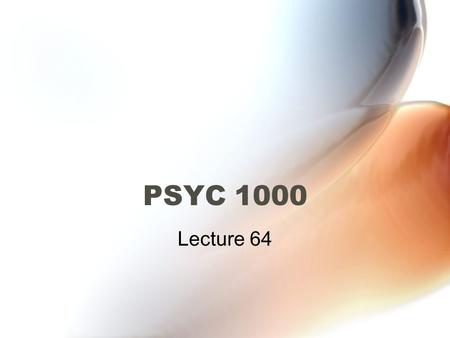 PSYC 1000 Lecture 64. Peacemaking: How to change antagonisms associated with prejudice. –Cooperation Contact between groups can help, but certain requirements: