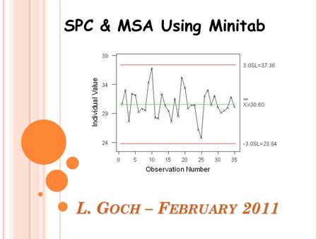 L. G OCH – F EBRUARY 2011 SPC & MSA Using Minitab.