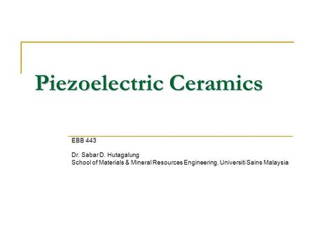 Piezoelectric Ceramics