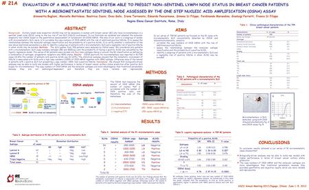 EVALUATION OF A MULTIPARAMETRIC SYSTEM ABLE TO PREDICT NON-SENTINEL LYMPH NODE STATUS IN BREAST CANCER PATIENTS WITH A MICROMETASTATIC SENTINEL NODE ASSESSED.