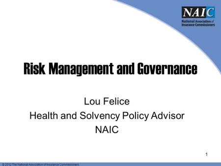 Risk Management and Governance