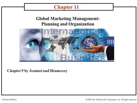 Global Marketing Management: Planning and Organization