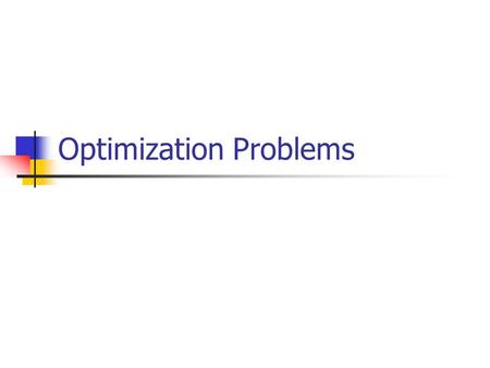 Optimization Problems