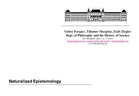 Naturalized Epistemology