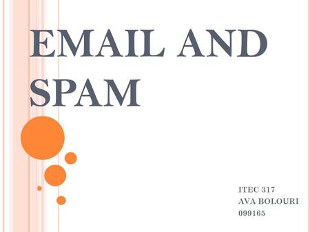 EMAIL AND SPAM ITEC 317 AVA BOLOURI 099165. SPAMS.