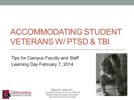 Accommodating student veterans w/ ptsd & TBI