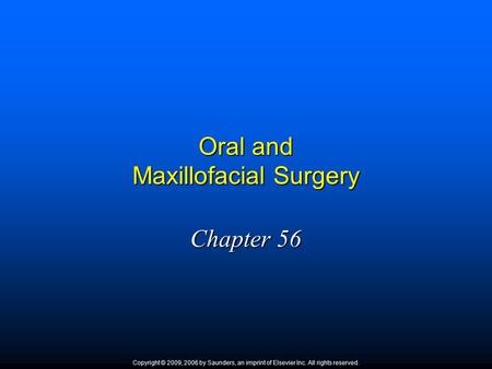 Oral and Maxillofacial Surgery