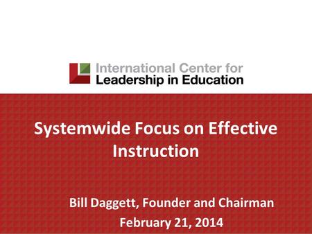 Systemwide Focus on Effective Instruction