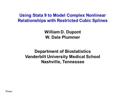 Department of Biostatistics Vanderbilt University Medical School