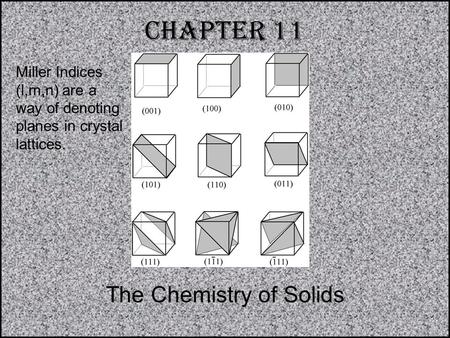 The Chemistry of Solids