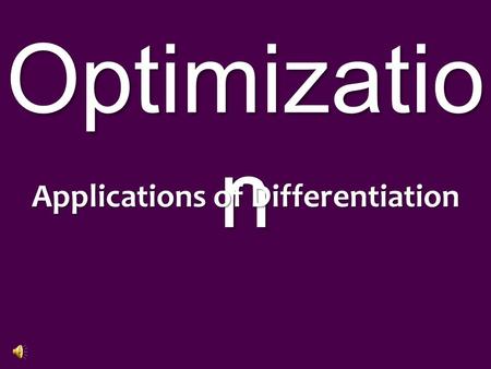 Applications of Differentiation