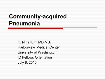 Community-acquired Pneumonia