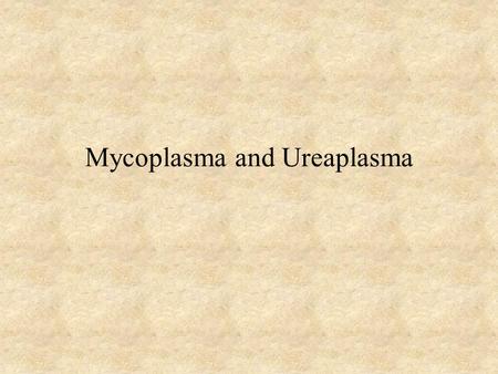 Mycoplasma and Ureaplasma