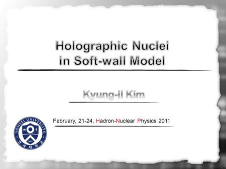 February, 21-24, Hadron-Nuclear Physics 2011. Intro. : Density Distribution in Nuclei 2/11Feb 21-24, 2011, HNP2011 Ref. B.R. Martin For medium and heavy.