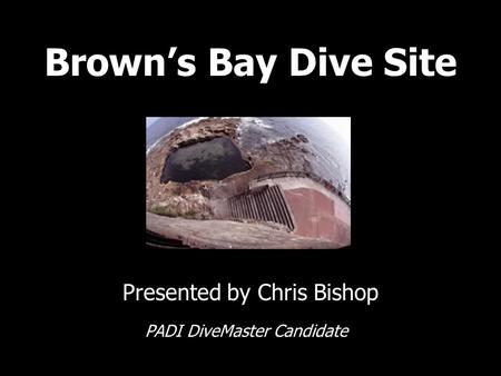 Brown’s Bay Dive Site Presented by Chris Bishop PADI DiveMaster Candidate.