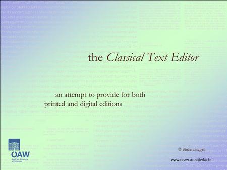 the Classical Text Editor