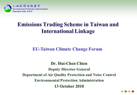 Emissions Trading Scheme in Taiwan and International Linkage