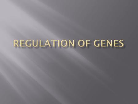  Discovered in the bacterium, E. coli  Used as a model for gene regulation  An operon is a set of genes and the switches that control the expression.