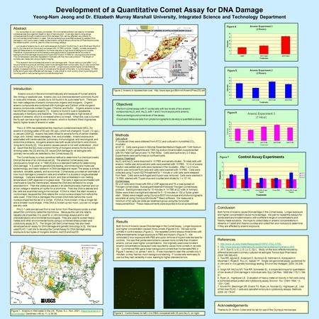 Development of a Quantitative Comet Assay for DNA Damage Yeong-Nam Jeong and Dr. Elizabeth Murray Marshall University, Integrated Science and Technology.