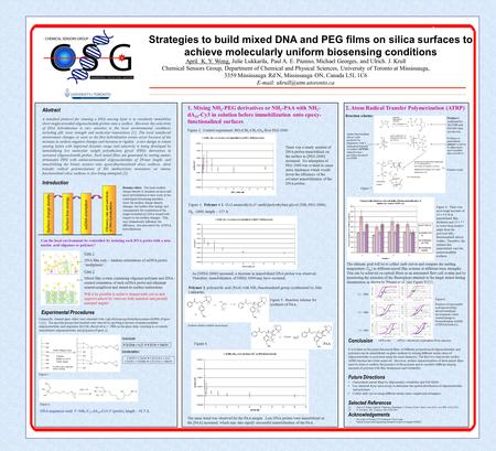 Strategies to build mixed DNA and PEG films on silica surfaces to achieve molecularly uniform biosensing conditions Acknowledgements Conclusion It is evident.